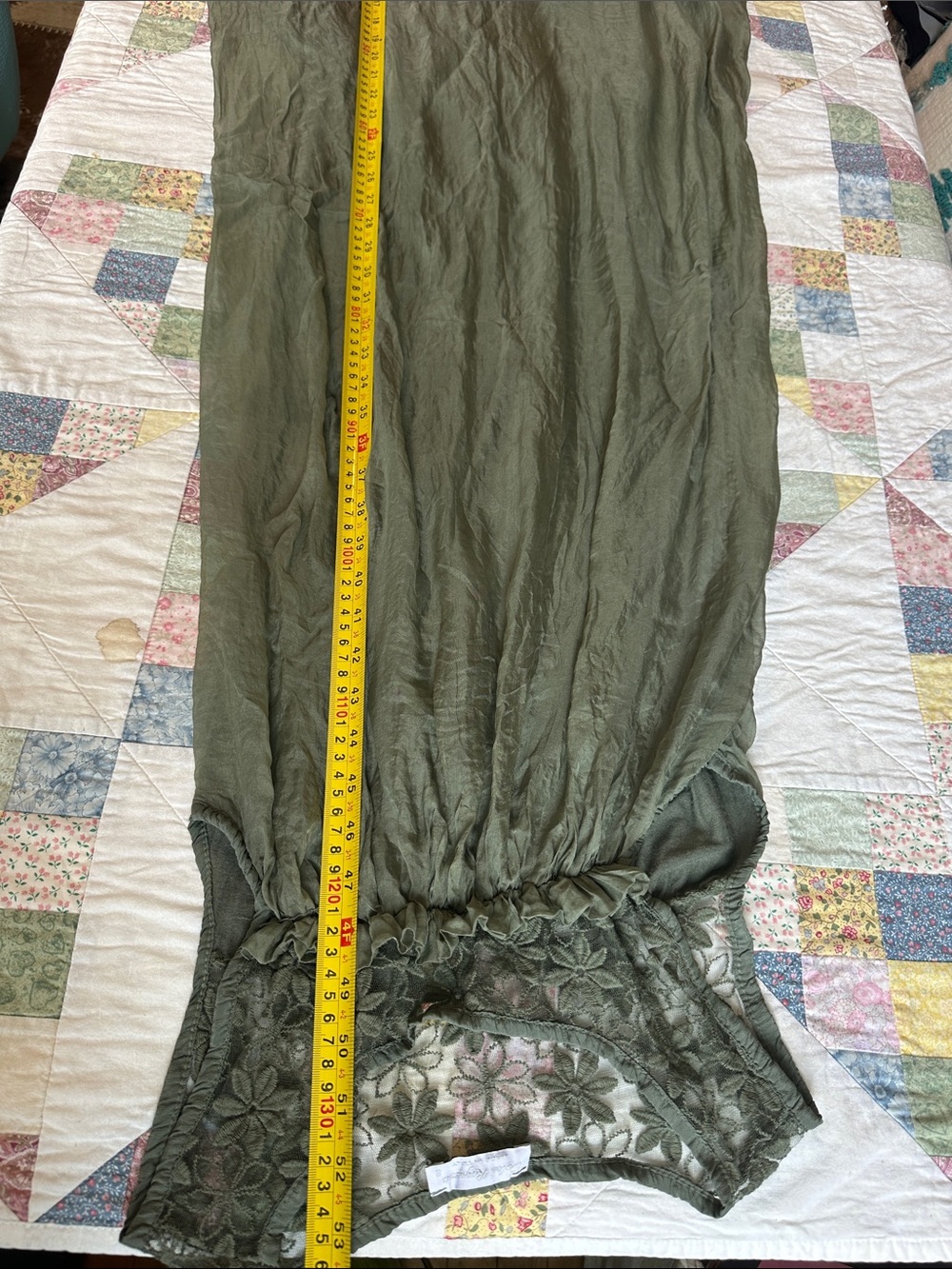 W—Women’s Olive Green Silk Maxi dress - Picture 11 of 11